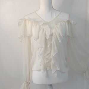 Vero Moda Cream Ruffle Blouse